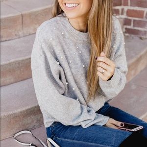 Sweater with pearl detail